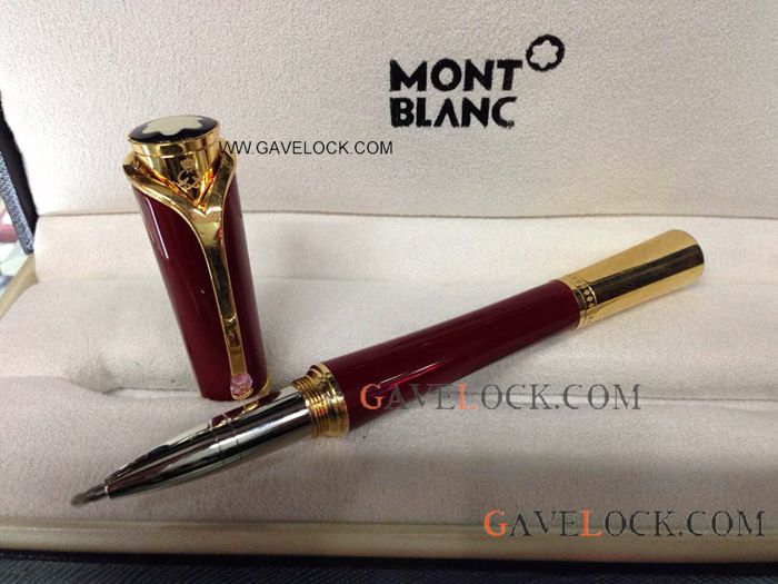AAA Princess Monaco Red & Gold Rollerball Pen Mont blanc Replica Pens